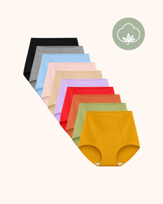 Women's Plus Size Cotton High Waisted Basic Briefs
