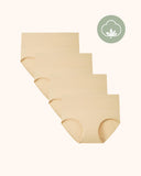 Bragas de algodón de talle alto talla grande para mujer, paquete de 4
