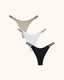 Womens Sexy Rhinestone Thongs 3-Pack