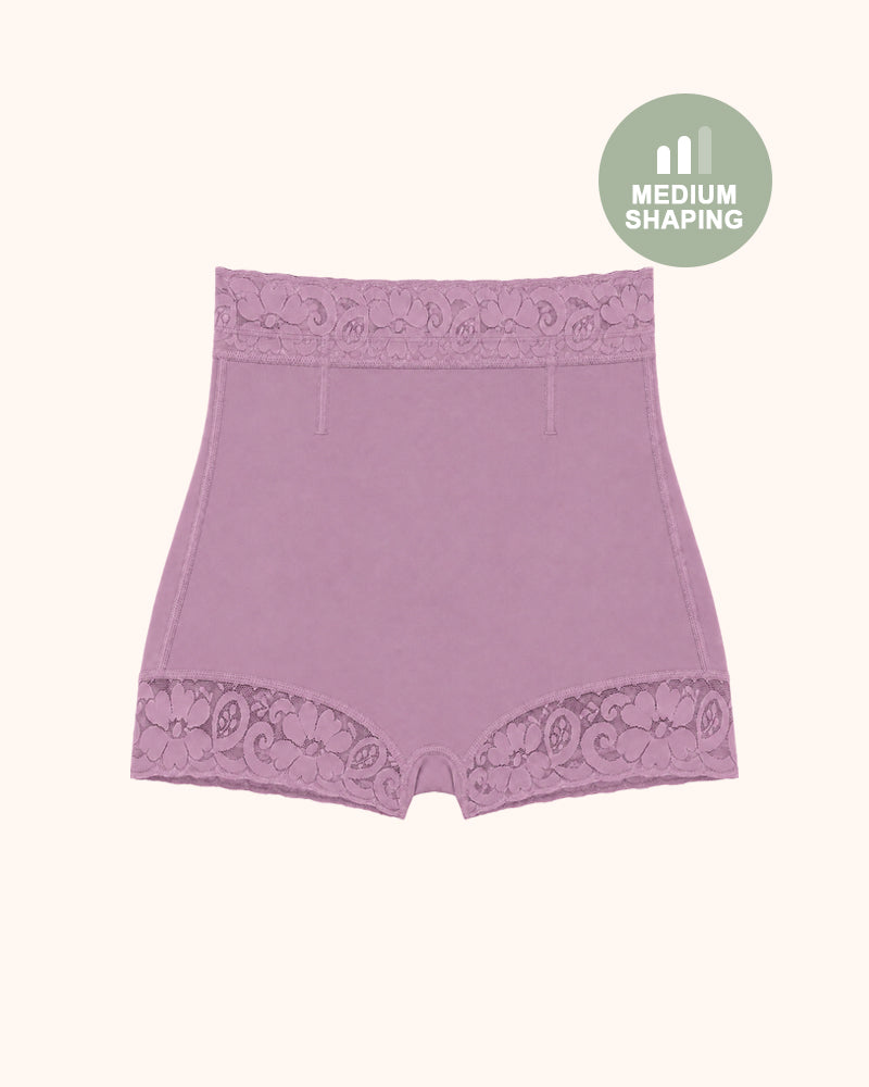 Shorts moldeadores cómodos de encaje con control de abdomen y realce de glúteos