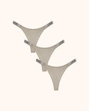 Womens Sexy Rhinestone Thongs 3-Pack