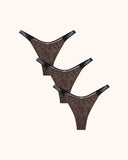 Womens Sexy Rhinestone Thongs 3-Pack
