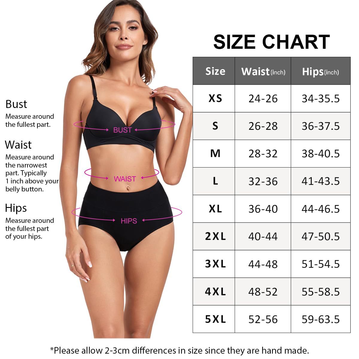 LilySure High Waist Seamless Underwear Full Coverage（5 pack)