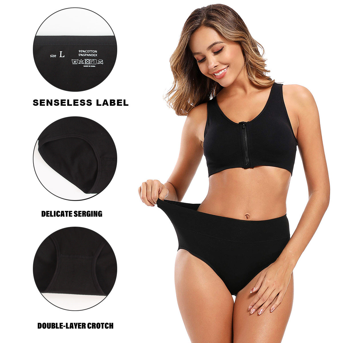 LilySure High Waist Seamless Underwear Full Coverage（5 pack)