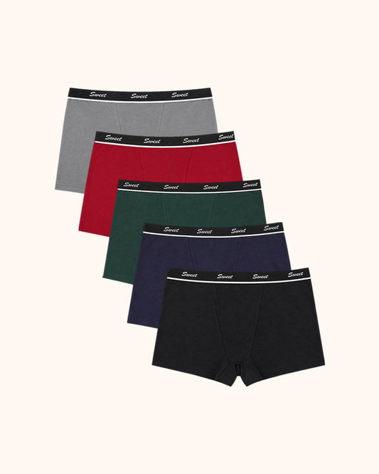 Pack de 5 braguitas tipo shorts de tiro alto de algodón para mujer