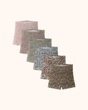 Leopard Seamless Mid-Rise Ice Silk Boyshorts 6-Pack