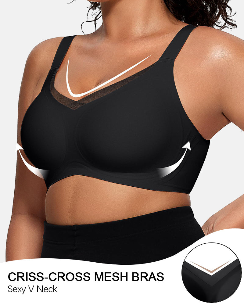 Lilysure Jelly Wireless Push-Up Bra - Crossover Mesh
