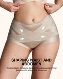 Silky High-Waisted Cross Front Tummy Control Shaping Panties