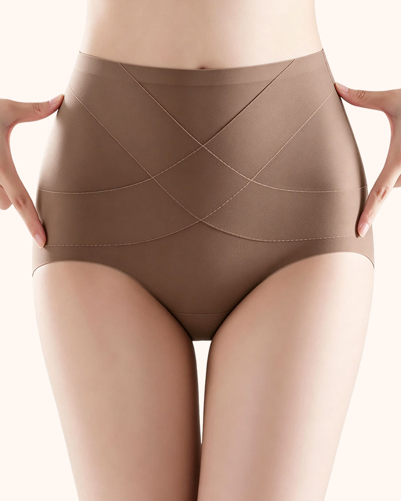 Braguitas de control de abdomen de cintura alta sin costuras de seda helada