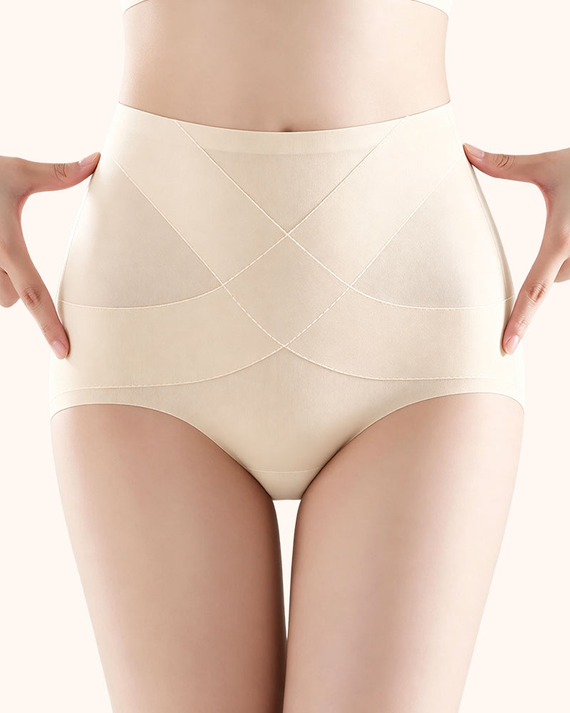 Braguitas de control de abdomen de cintura alta sin costuras de seda helada