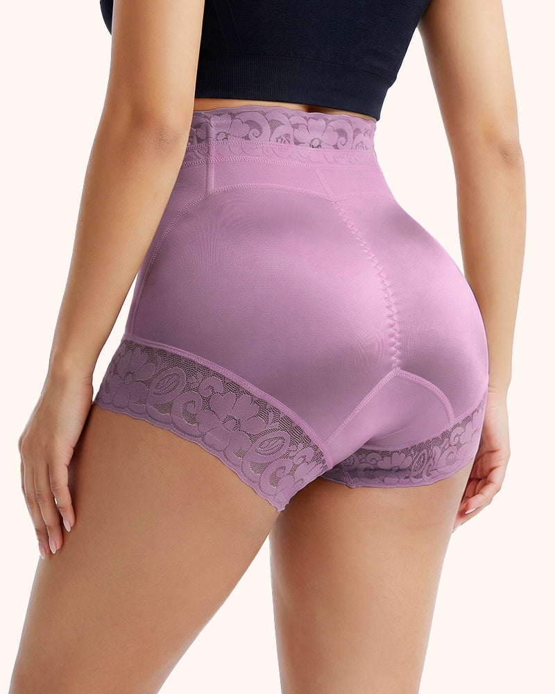 Shorts moldeadores cómodos de encaje con control de abdomen y realce de glúteos