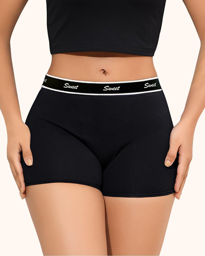 Pack de 5 braguitas tipo shorts de tiro alto de algodón para mujer