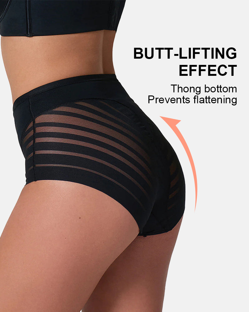 Invisible Stripe Lace Tummy Control Underwear