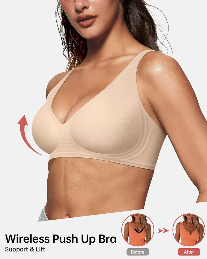 Lilysure Jelly Wireless Push-Up Bra - Seamless Deep V