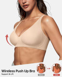 Lilysure Jelly Wireless Push-Up Bra - Seamless Deep V