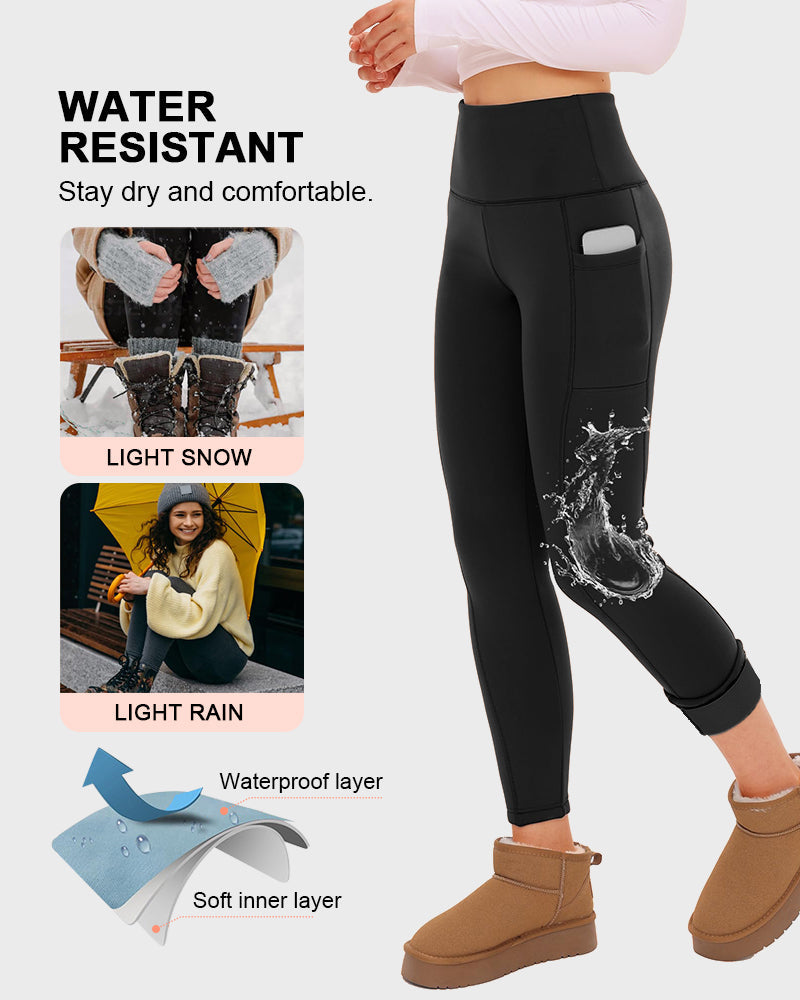 Winter Essentials High-Waisted Fleece Leggings with Pockets