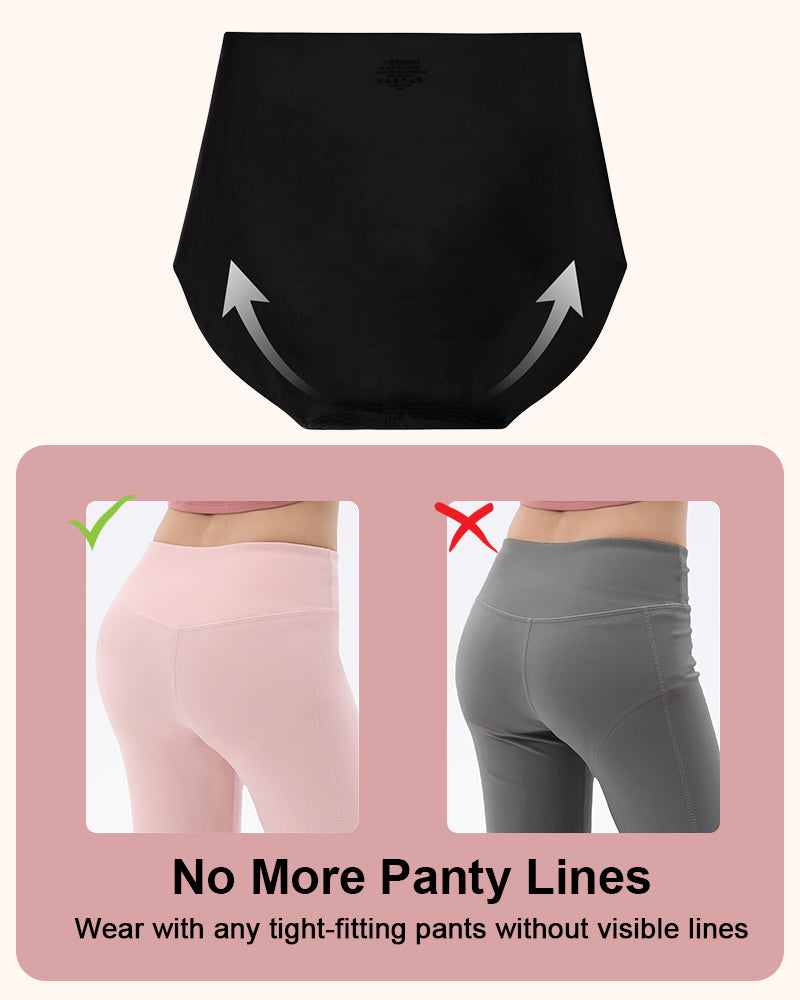 Bragas sedosas sin costuras de talle alto y sin marcas, paquete de 5