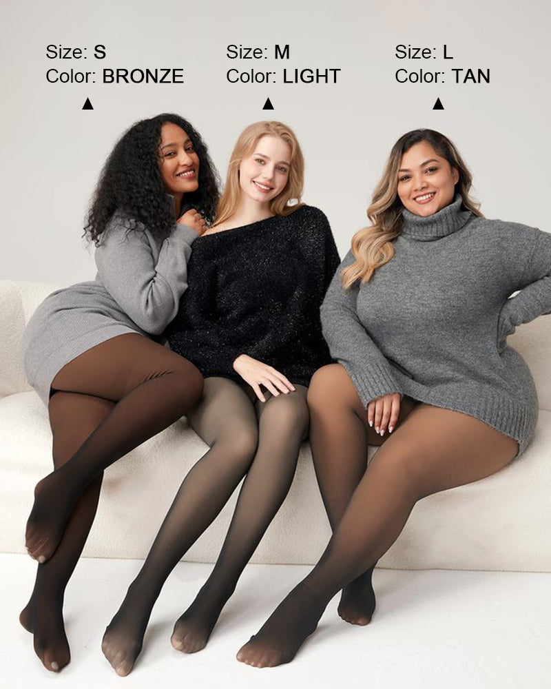 LilySure Warm Fleece Tights Slim Fit Tummy Control For Every Skin Tone