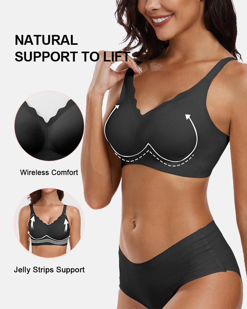 Lilysure Jelly Wireless Push-Up Bra - Scalloped V-Neck