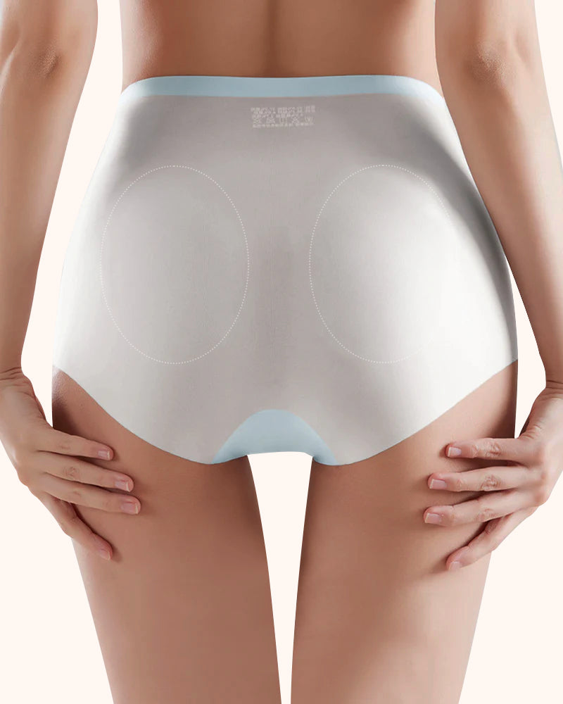 Braguitas de control de abdomen de cintura alta sin costuras de seda helada