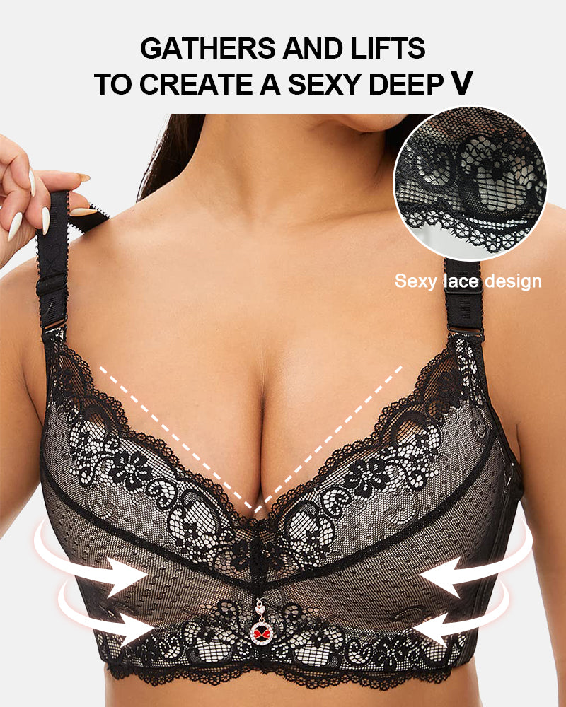 LilySure "Add Two Cups" Lace Padded Push Up Bra