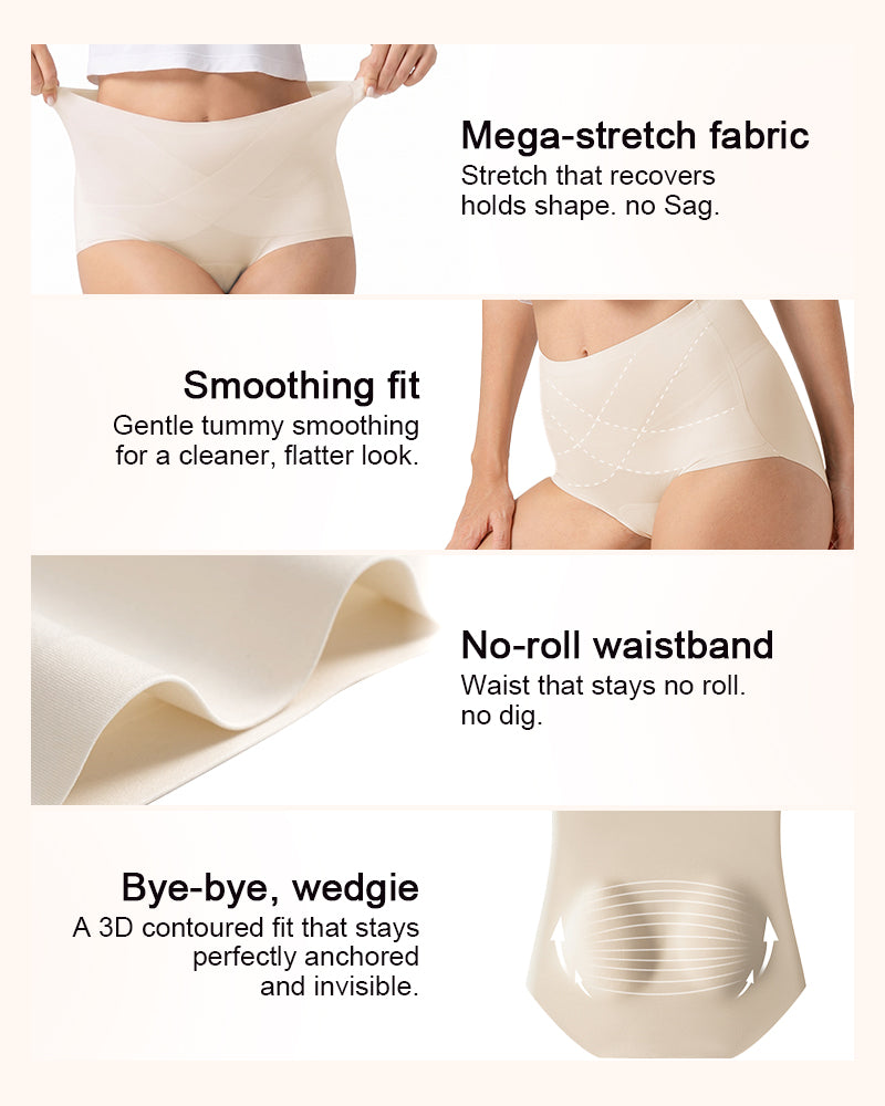 Seamless High-Waist Tummy Control Full Coverage Panties