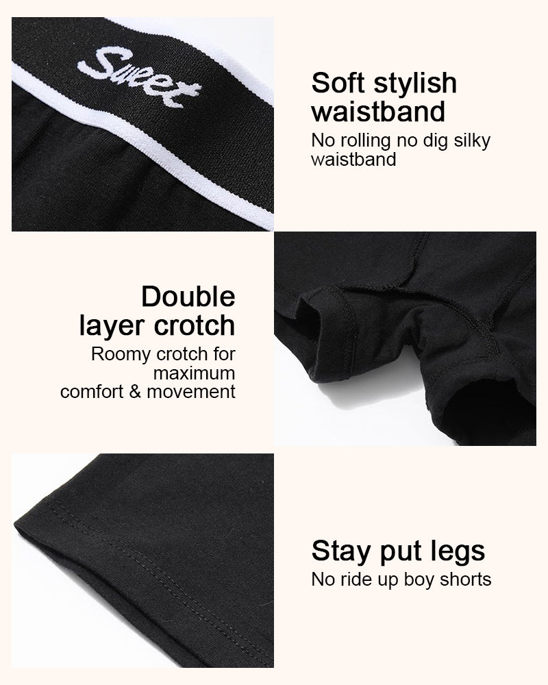Pack de 5 braguitas tipo shorts de tiro alto de algodón para mujer