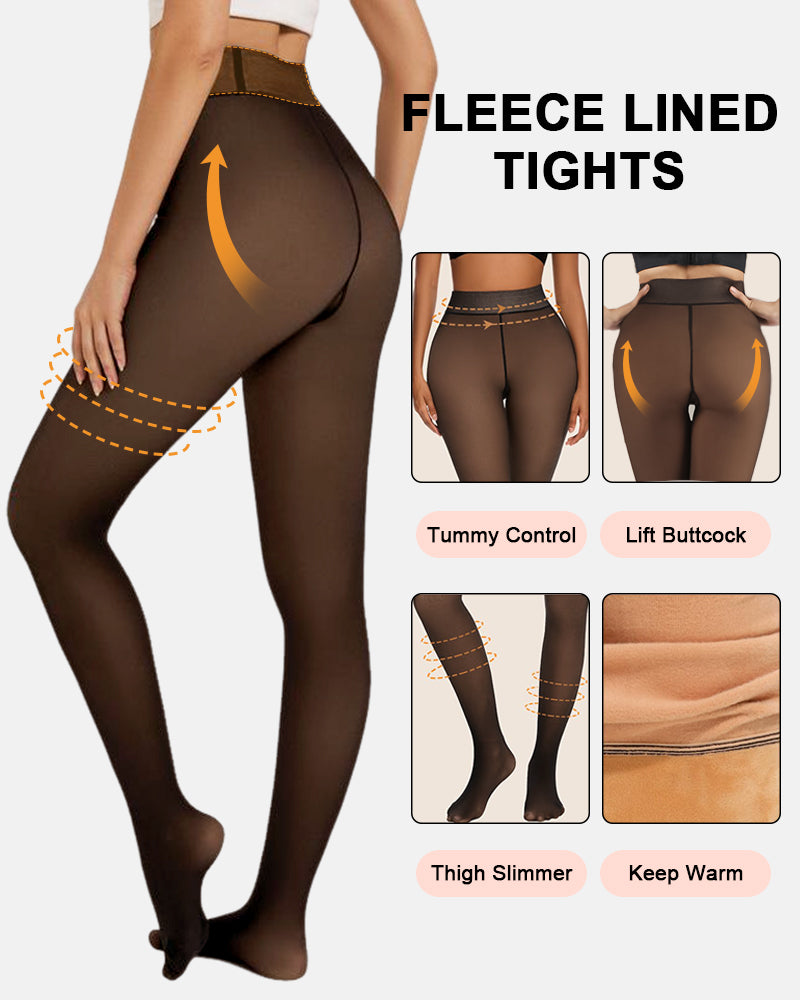 LilySure Warm Fleece Tights Slim Fit Tummy Control For Every Skin Tone