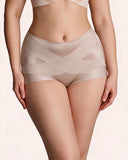 Silky High-Waisted Cross Front Tummy Control Shaping Panties