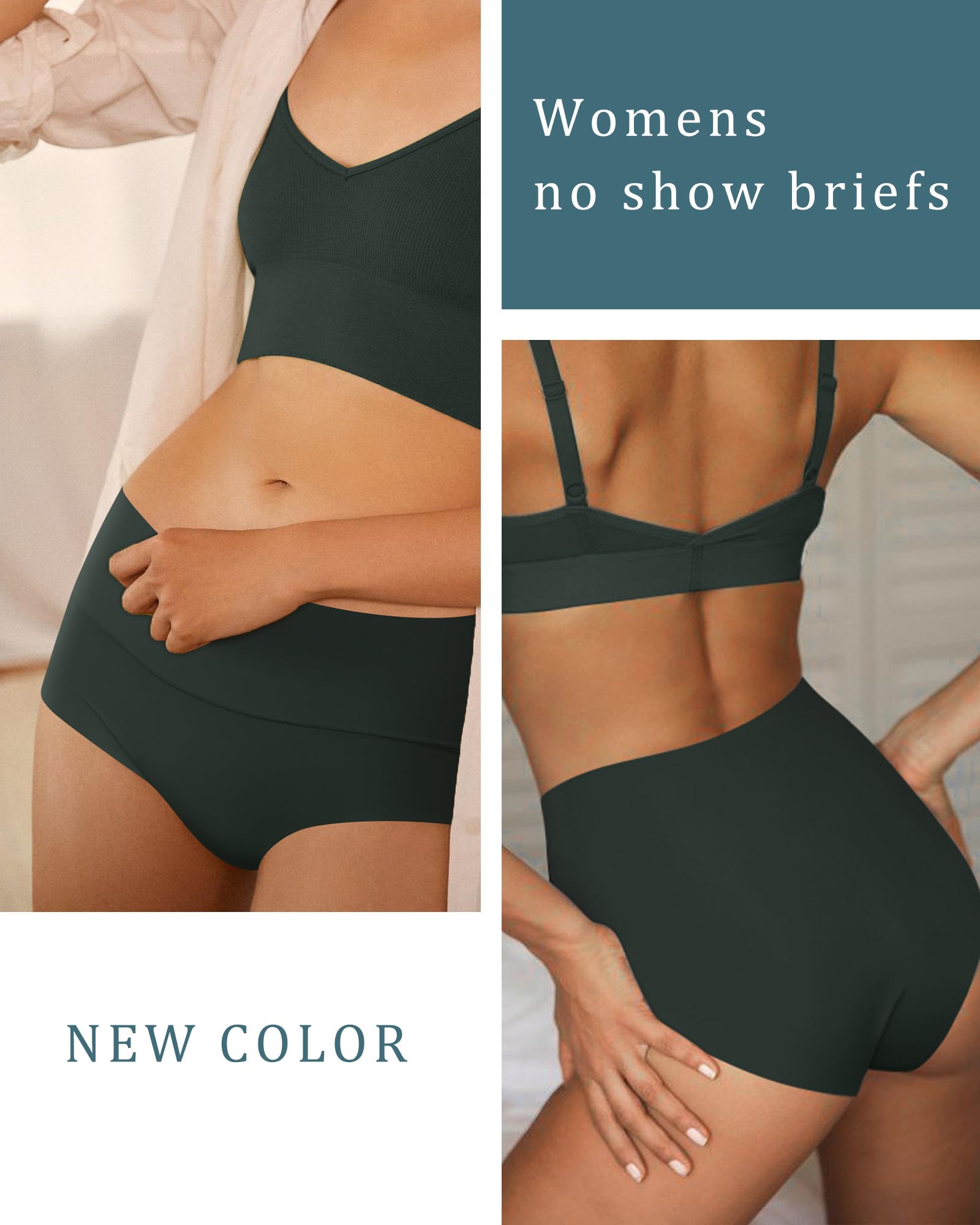 LilySure High Waist Seamless Underwear Full Coverage（5 pack)