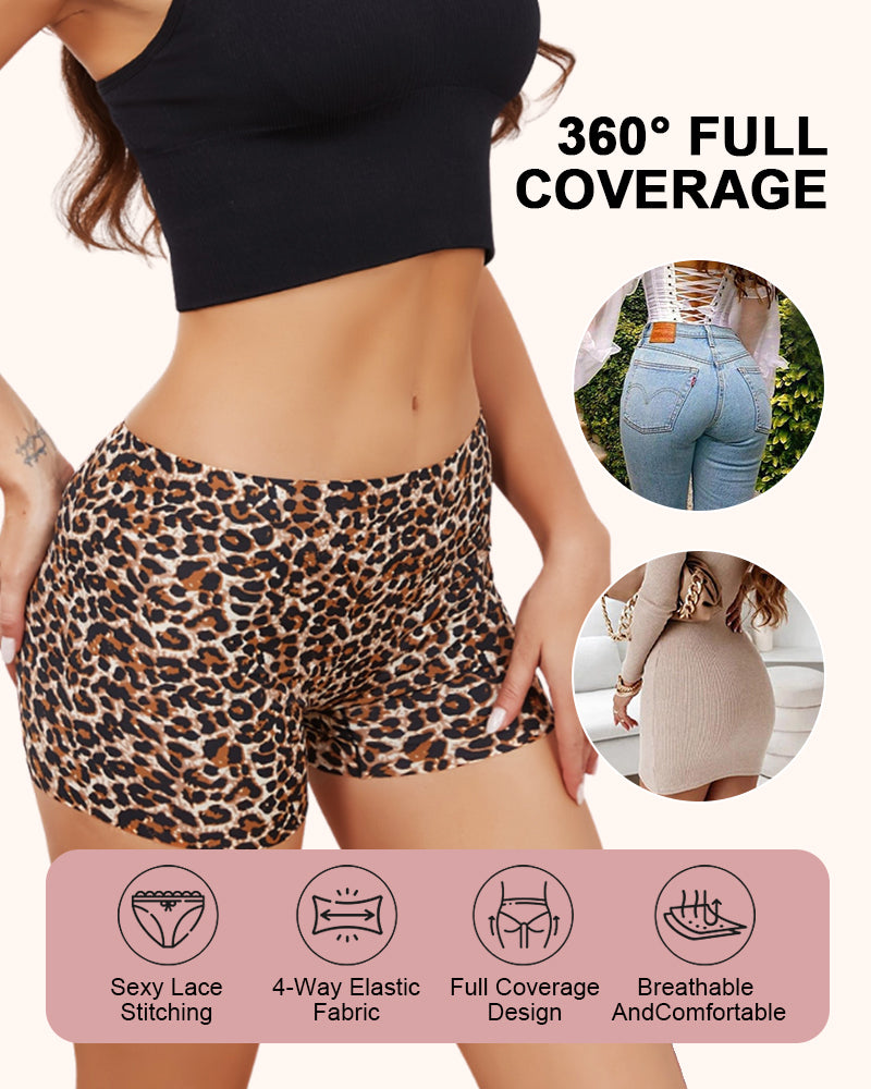 Leopard Seamless Mid-Rise Ice Silk Boyshorts 6-Pack