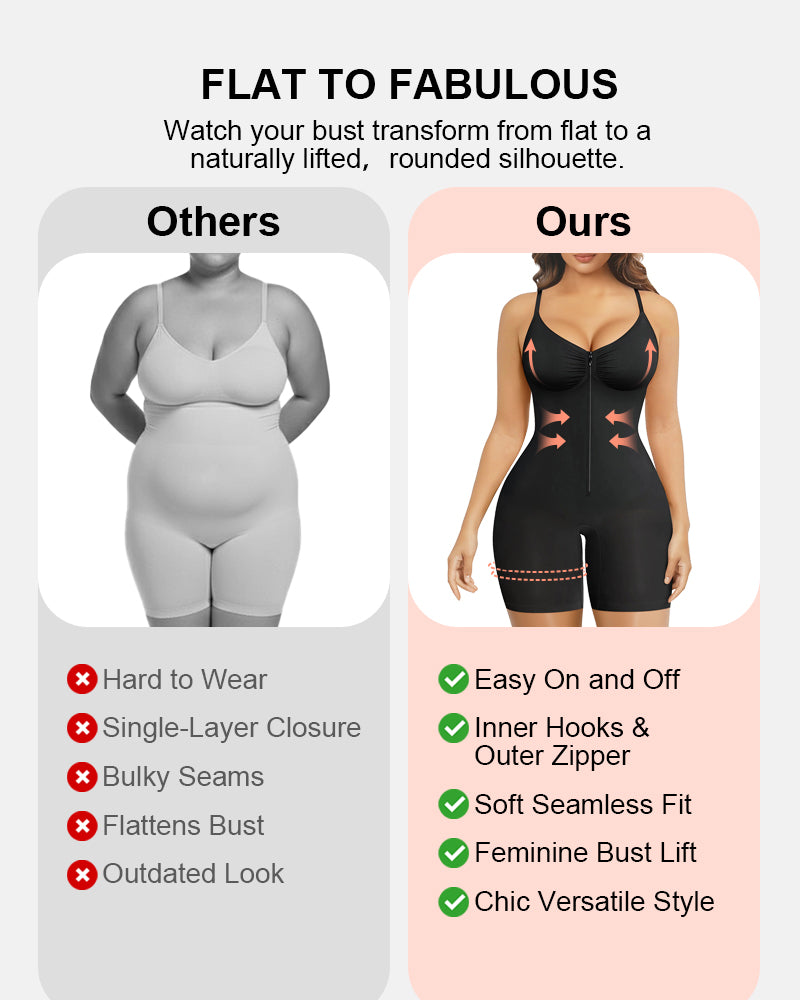 Ultra-Stretch Zip-Up Bodysuit — Sculpting Support & All-Day Comfort