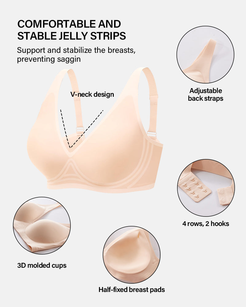 Lilysure Jelly Wireless Push-Up Bra - Seamless Deep V