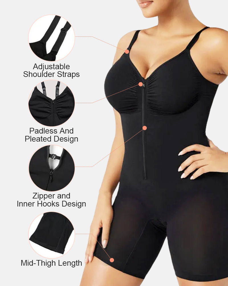 Ultra-Stretch Zip-Up Bodysuit — Sculpting Support & All-Day Comfort