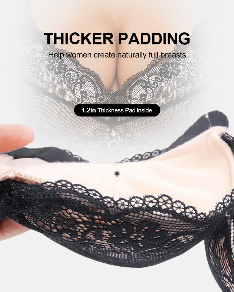 LilySure "Add Two Cups" Lace Padded Push Up Bra