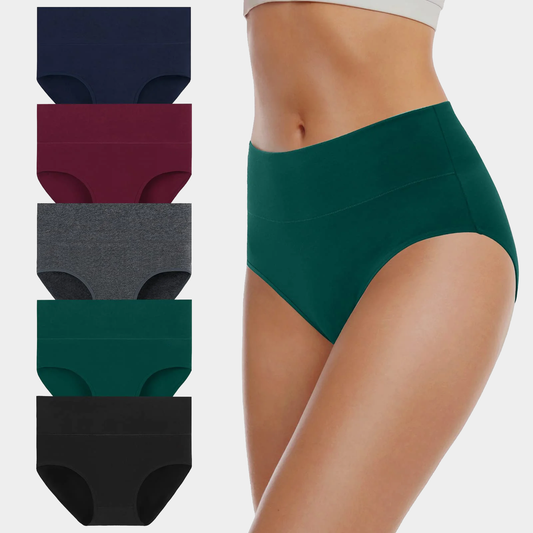LilySure High Waist Seamless Underwear Full Coverage（5 pack)