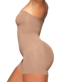 Strapless Tummy Control Seamless Bodysuit with Removable Straps