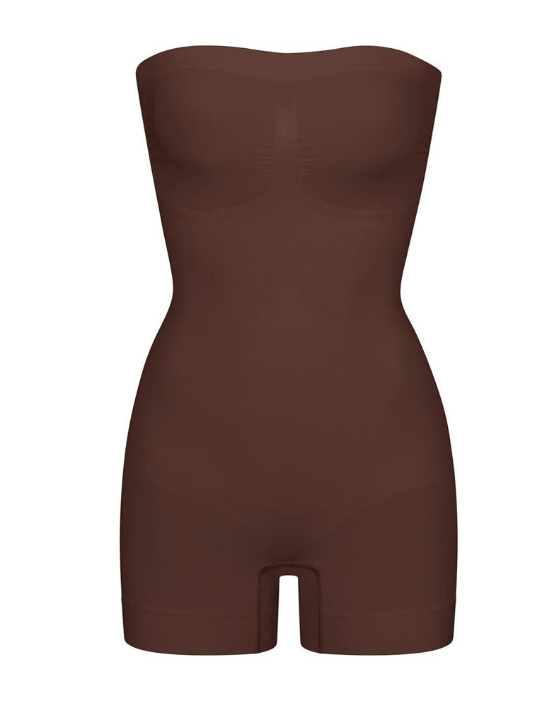 Strapless Tummy Control Seamless Bodysuit with Removable Straps