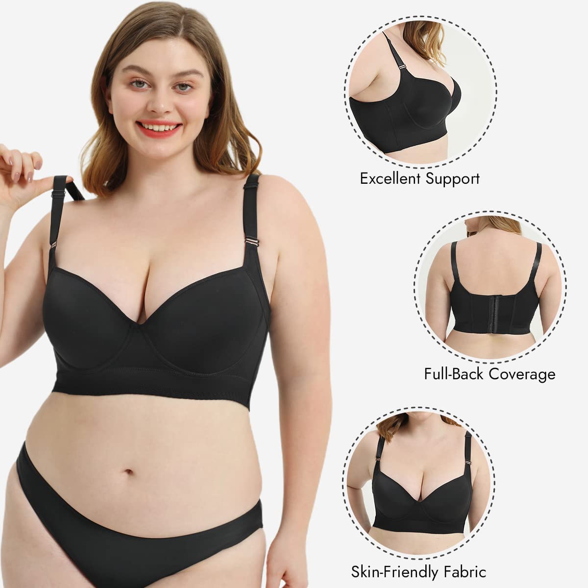 LilySure® Push-Up Back Smoothing Bra