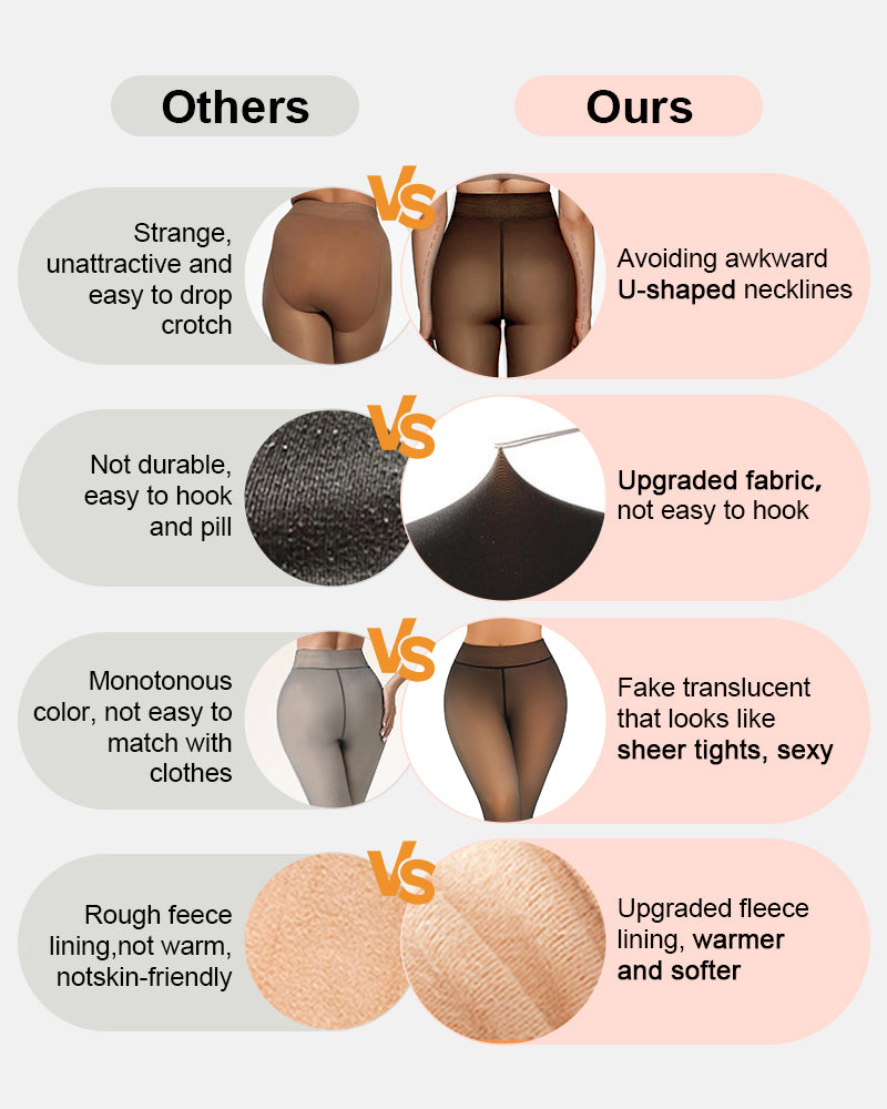 LilySure Warm Fleece Tights Slim Fit Tummy Control For Every Skin Tone