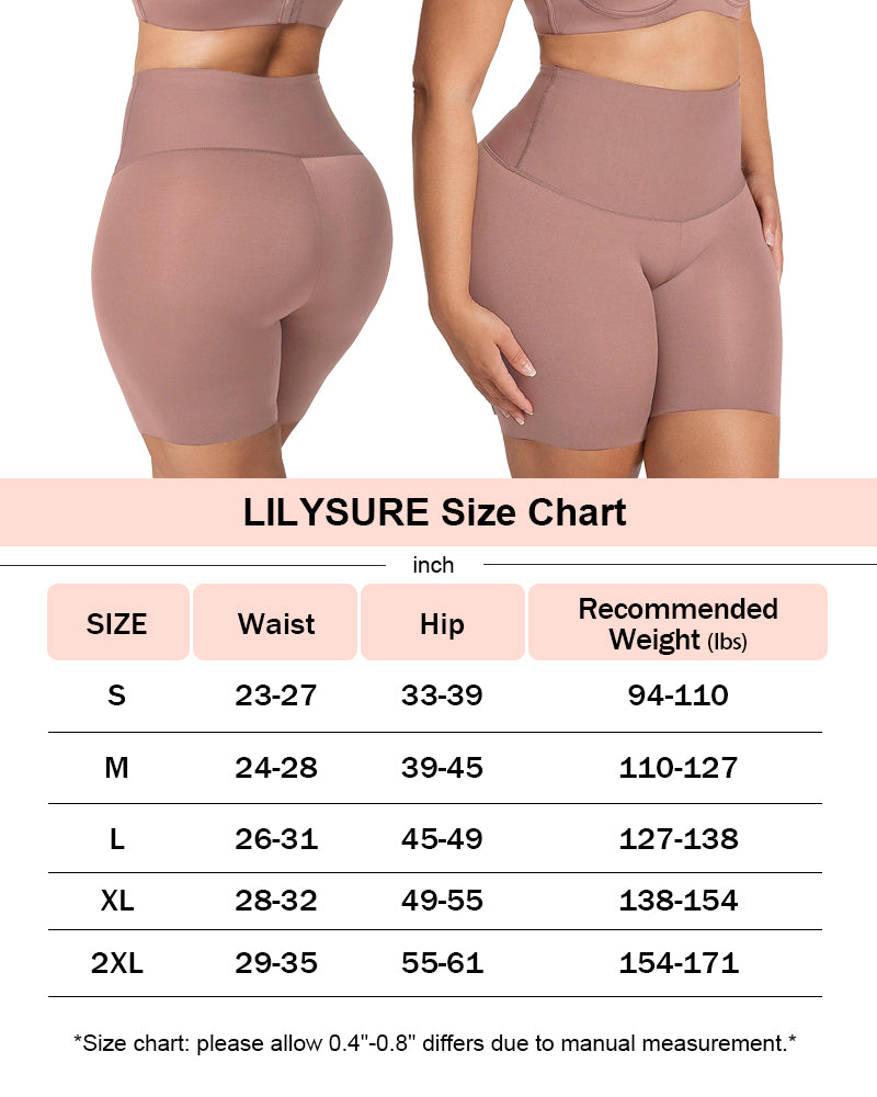 LilySure Seamless Tummy Control No Slip Shaping Shorts