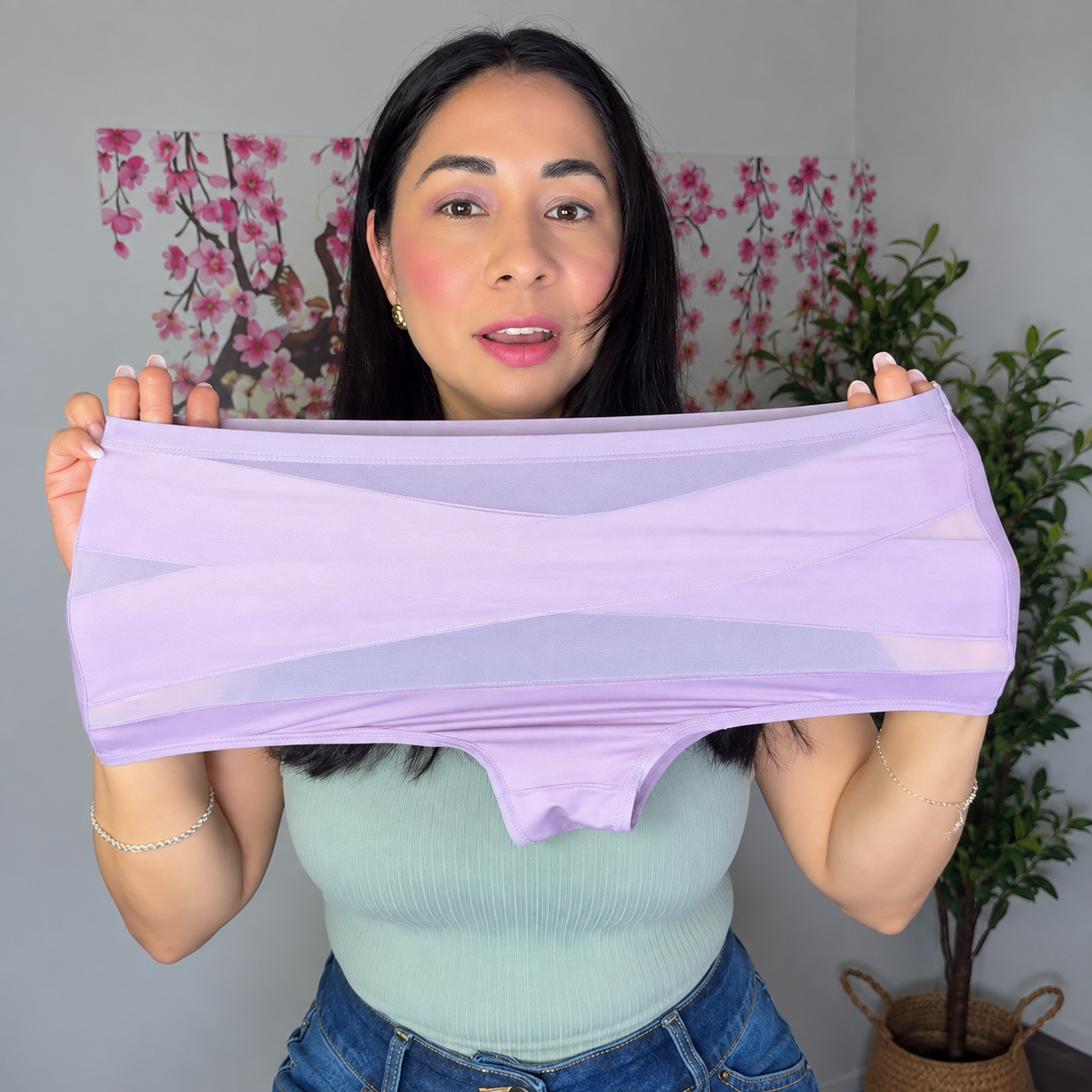 Customer holding Lilysure shaping underwear