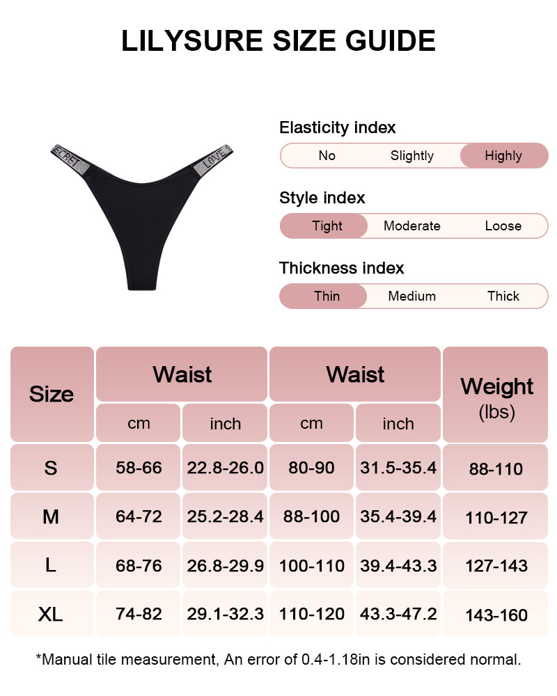 Womens Sexy Rhinestone Thongs 3-Pack