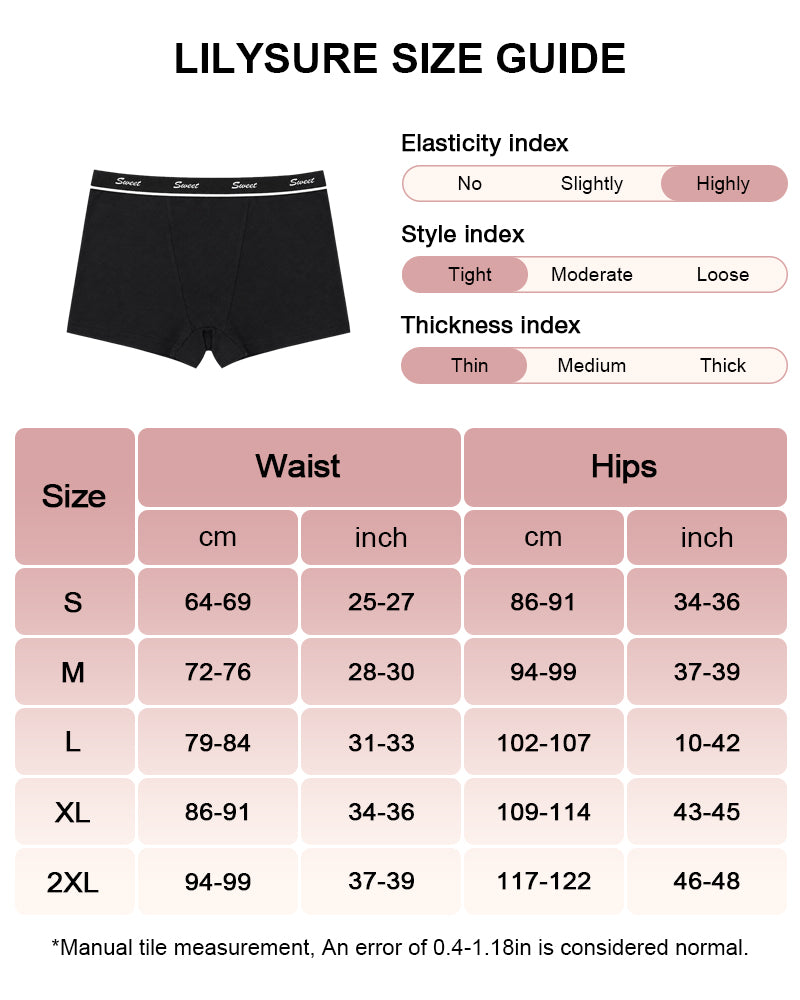 Pack de 5 braguitas tipo shorts de tiro alto de algodón para mujer