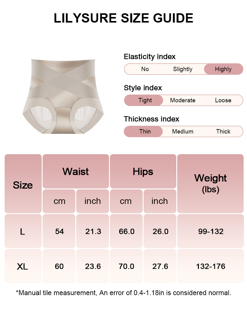 Silky High-Waisted Cross Front Tummy Control Shaping Panties
