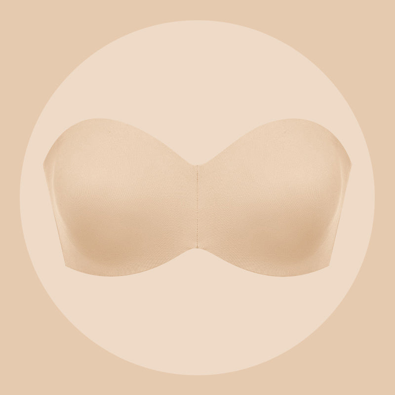 Full Support Non-Slip Convertible Bandeau Bra -Nude