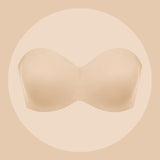Full Support Non-Slip Convertible Bandeau Bra -Nude