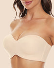 Full Support Non-Slip Convertible Bandeau Bra -Nude