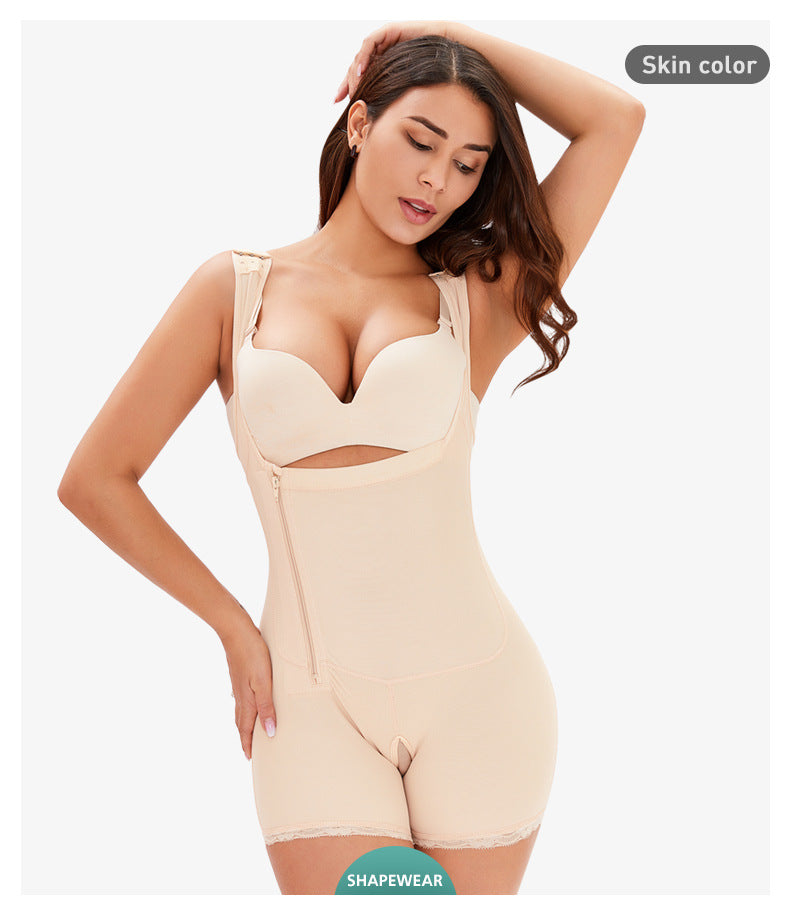 Slimming Shapewear Short Faja With Side Zipper-Beige