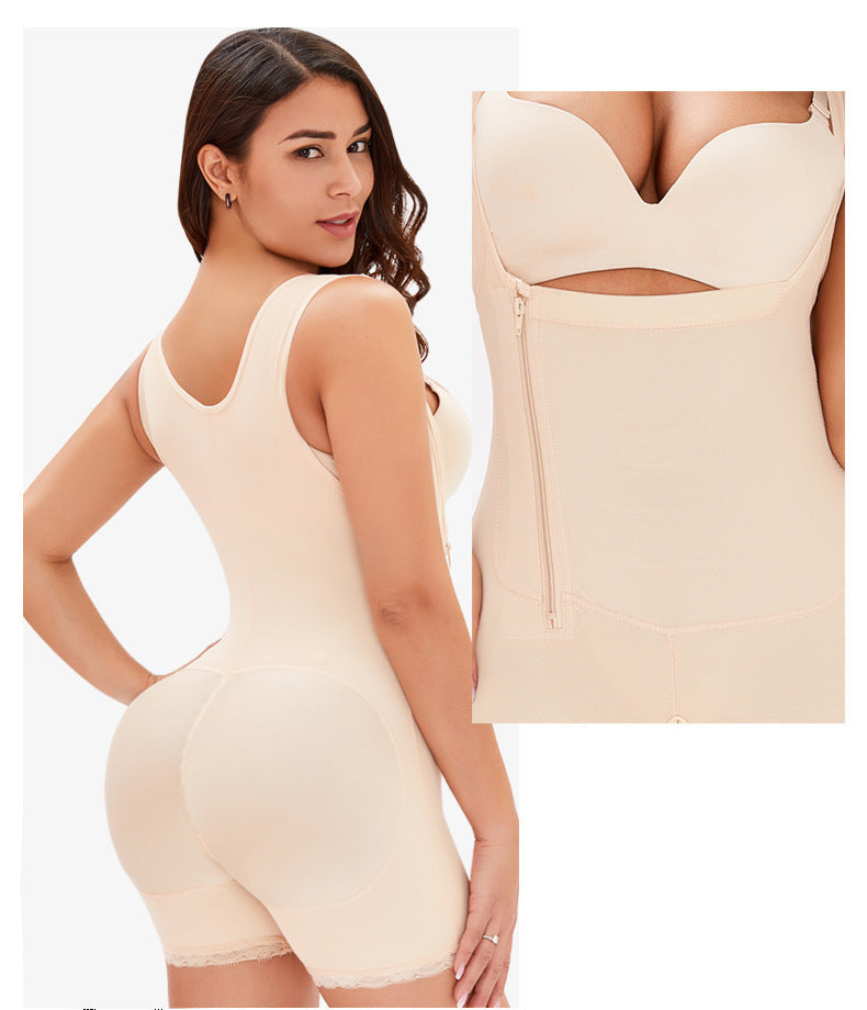 Slimming Shapewear Short Faja With Side Zipper-Beige